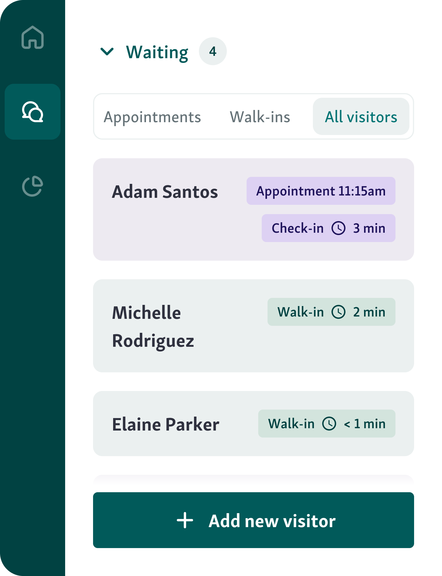 Qminder service view with appointments