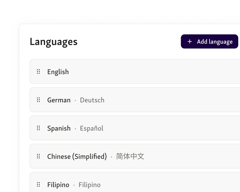 Visitors can select their preferred language during sign-in