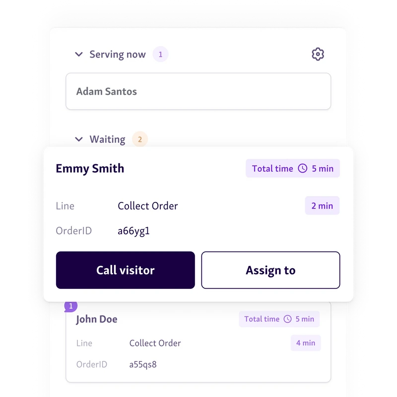 Assign visitors to different queues