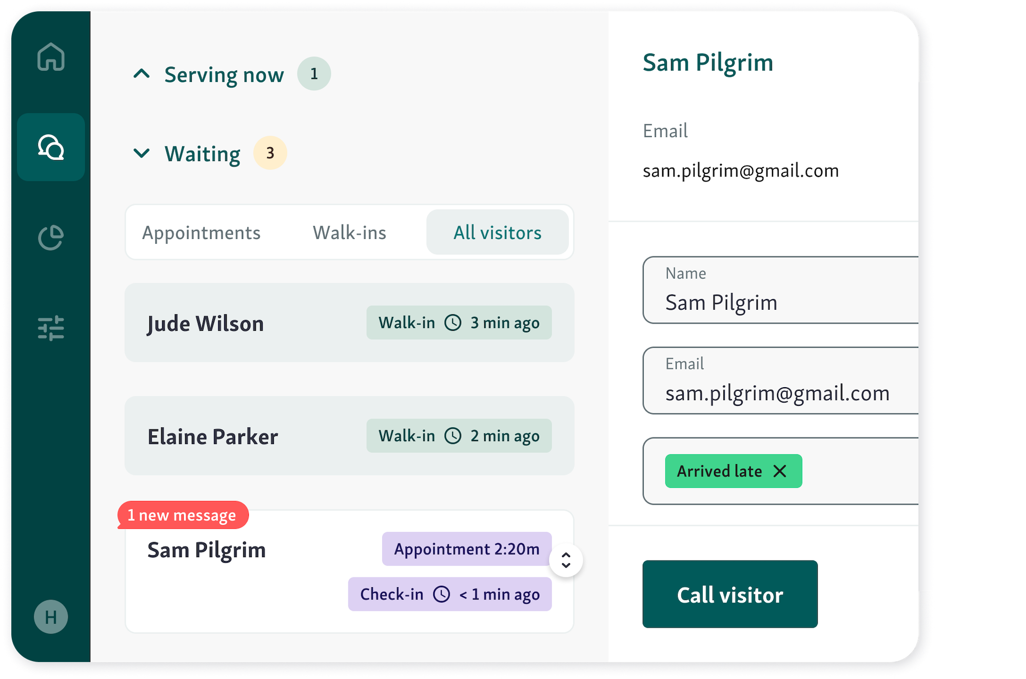 Qminder visitor management dashboard 